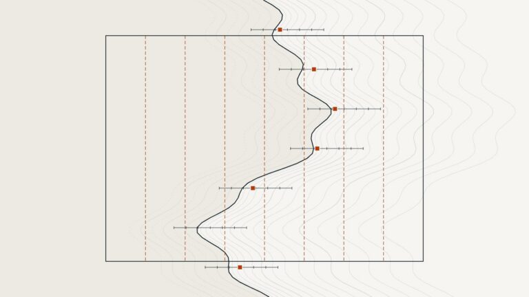 Illustration of drone flight lines over a stretch of coast